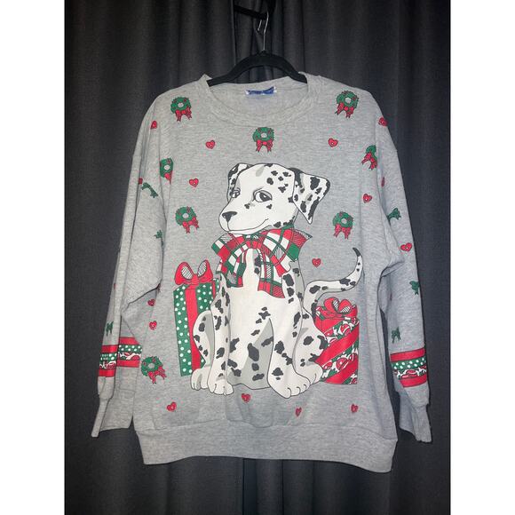 Ugly Christmas Sweater Xmas Sweatshirt Crewneck Size XL Vintage Dog - Picture 1 of 3